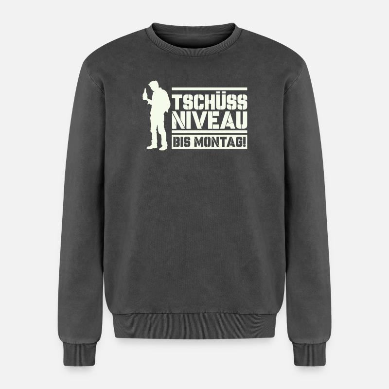 Bye bye level until Monday - Relaxed Unisex Premium Acid Washed Sweatshirt - acid washed black