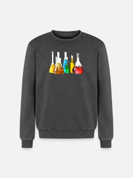 Bunte Laborgläser Kollektion - Relaxed Unisex Premium Acid-Washed Sweatshirt - Schwarz Acid Wash