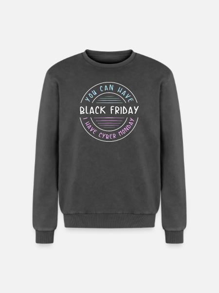 Kaufrausch Cyber Monday - Relaxed Unisex Premium Acid-Washed Sweatshirt - Schwarz Acid Wash