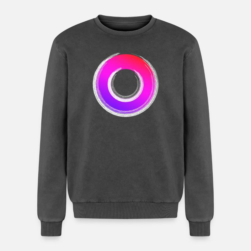 Gradient Ring Sparkle - Relaxed Unisex Premium Acid Washed Sweatshirt - acid washed black