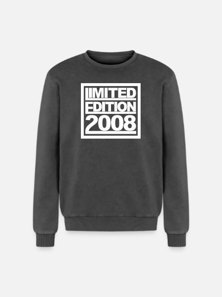 Limited Edition 2008 Design Birthday - Relaxed Unisex Premium Acid Washed Sweatshirt - acid washed black