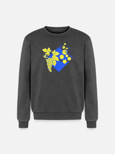 Logo revisited the Marne - Relaxed Unisex Premium Acid Washed Sweatshirt - acid washed black