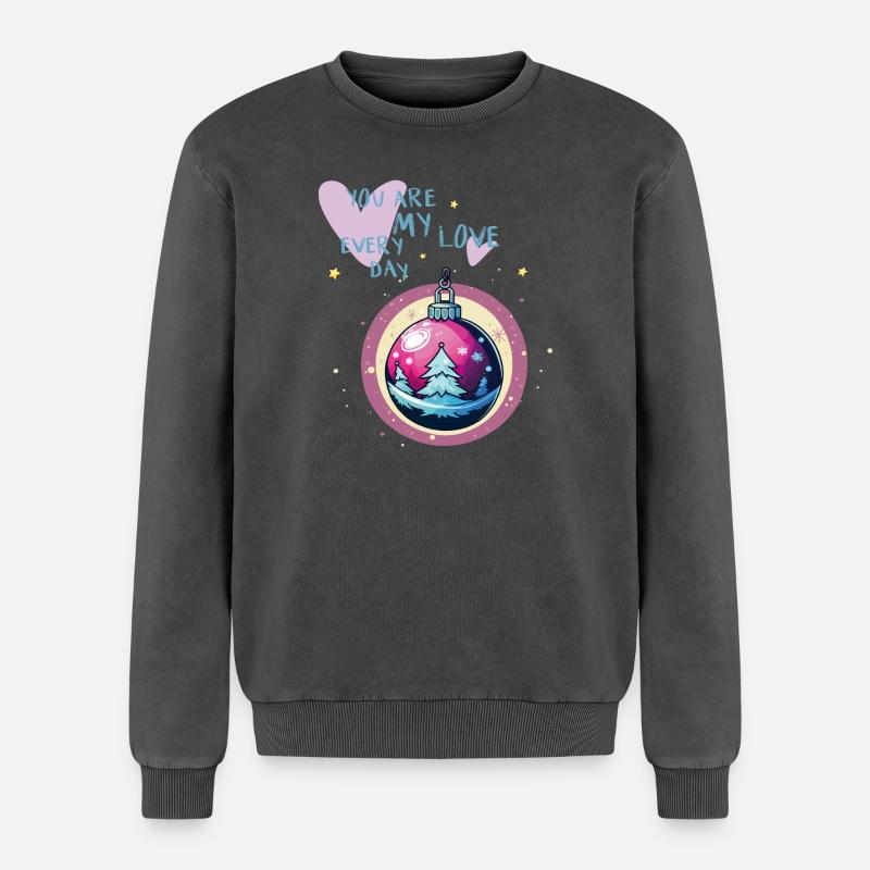 Weihnachtskugel Liebe  - Relaxed Unisex Premium Acid-Washed Sweatshirt - Schwarz Acid Wash