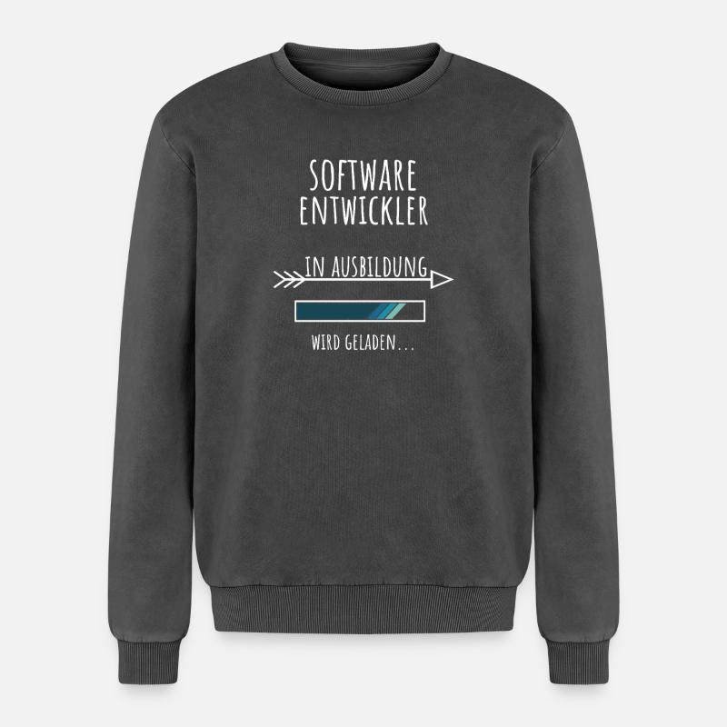 Computer Science Studies Profession Software Developer - Relaxed Unisex Premium Acid Washed Sweatshirt - acid washed black
