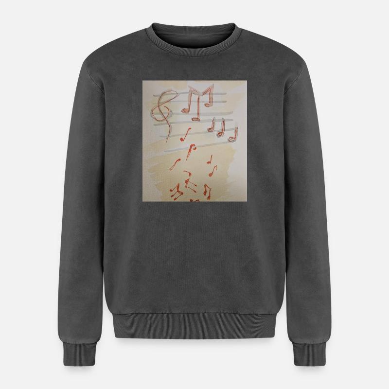 Red note impression - Relaxed Unisex Premium Acid Washed Sweatshirt - acid washed black