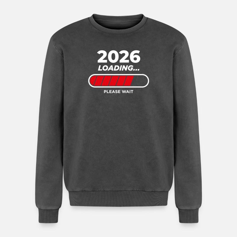 2026 Loading - Relaxed Unisex Premium Acid Washed Sweatshirt - acid washed black
