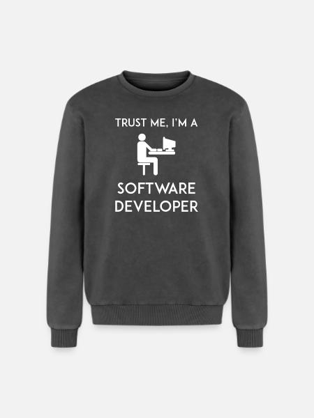 Trust Me I'm a Software Developer - Relaxed Unisex Premium Acid Washed Sweatshirt - acid washed black