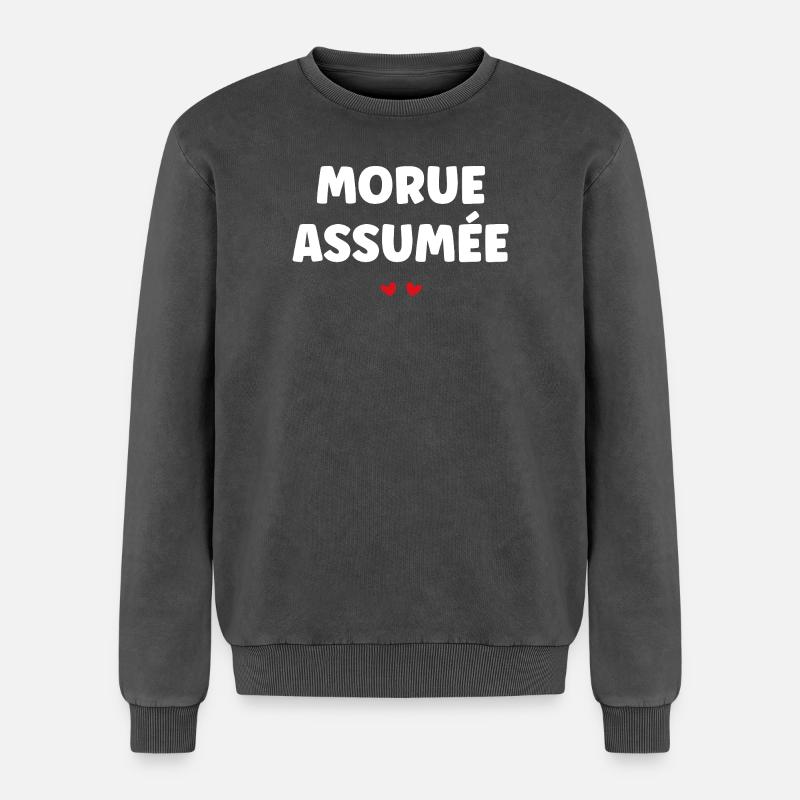 Cod assumed - Relaxed Unisex Premium Acid Washed Sweatshirt - acid washed black