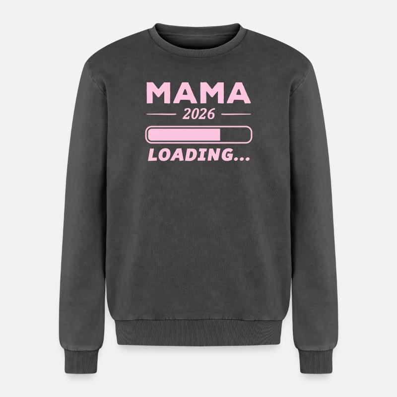 Mama 2026 Loading... - Relaxed Unisex Premium Acid-Washed Sweatshirt - Schwarz Acid Wash