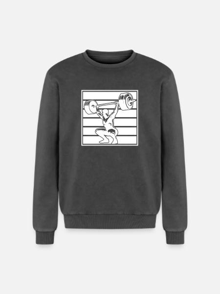 Powerlifting Bodybuilder Weightlifter Gym - Relaxed Unisex Premium Acid Washed Sweatshirt - acid washed black
