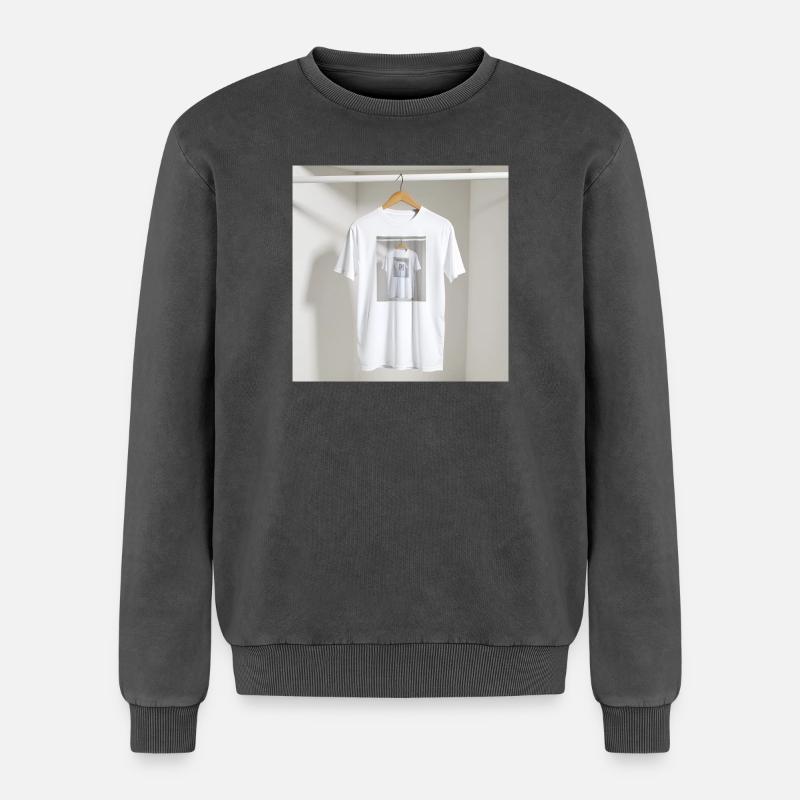 Framed Reflection Tee - Relaxed Unisex Premium Acid Washed Sweatshirt - acid washed black