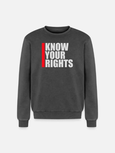 Know Your Rights Activism Justice Freedom - Relaxed Unisex Premium Acid Washed Sweatshirt - acid washed black