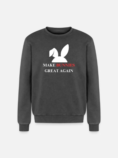 Make bunnies great again - Relaxed Unisex Premium Acid Washed Sweatshirt - acid washed black