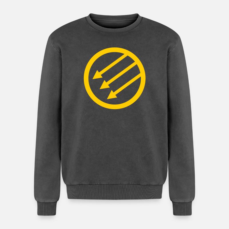 Iron Front / Eiserne Front / Järnfronten - Relaxed Unisex Premium Acid Washed Sweatshirt - acid washed black