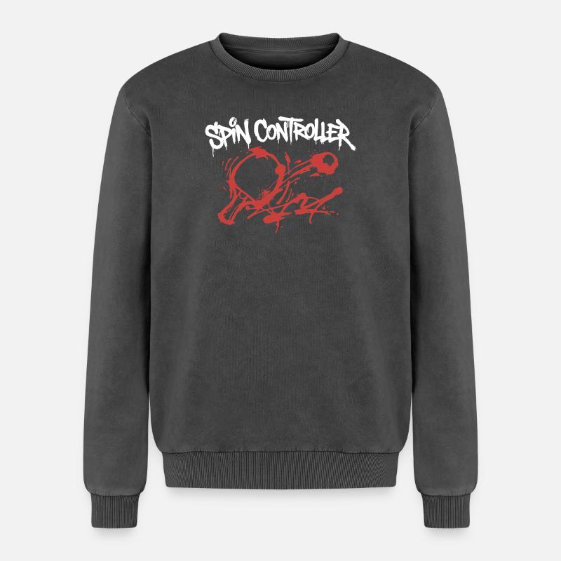 Spin Controller Graffiti - Relaxed Unisex Premium Acid-Washed Sweatshirt - Schwarz Acid Wash