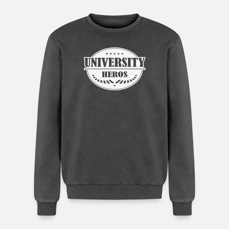 Unihelden Abzeichen - Relaxed Unisex Premium Acid-Washed Sweatshirt - Schwarz Acid Wash