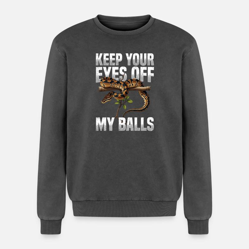 Königspython Schlangen Liebhaber Terrarium Python - Relaxed Unisex Premium Acid-Washed Sweatshirt - Schwarz Acid Wash