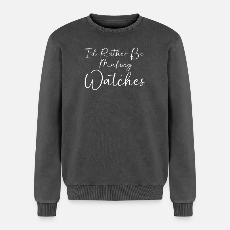 Clockwork Clock - Relaxed Unisex Premium Acid Washed Sweatshirt - acid washed black