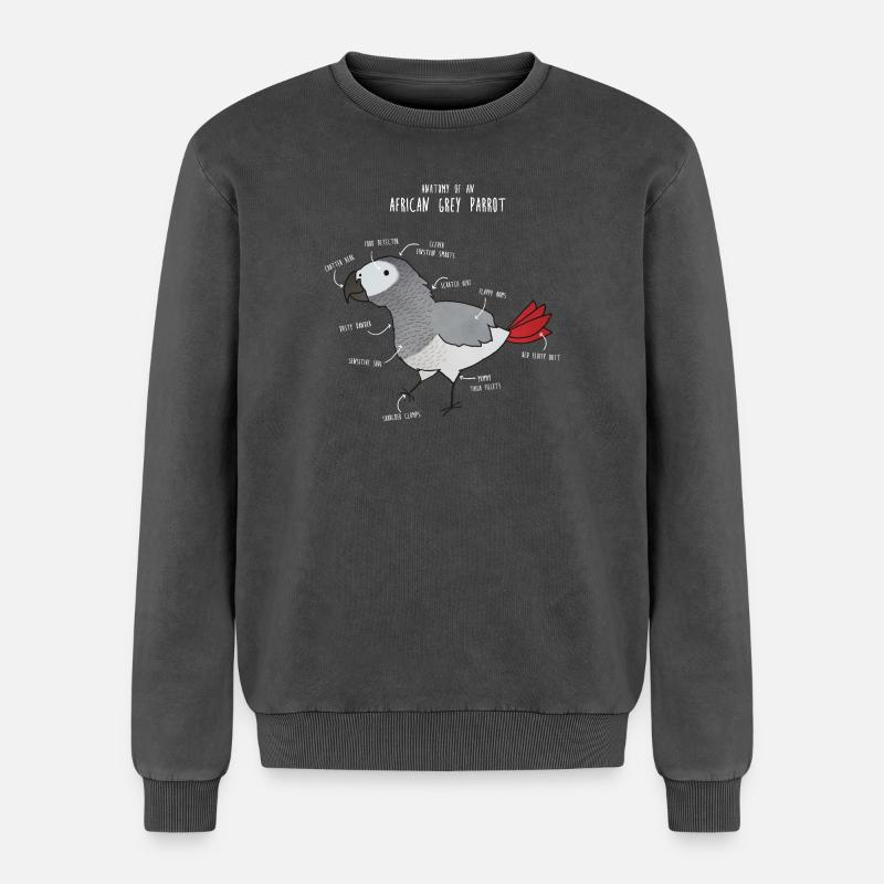 Anatomie du python royal - Sweatshirt unisexe Premium acid-wash en coton - noir délavé acide