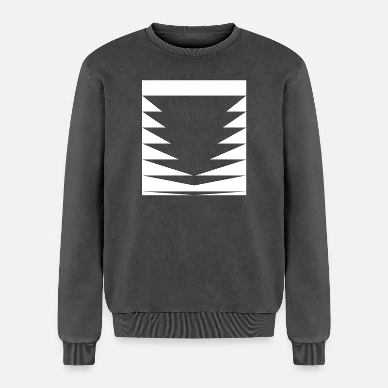 black triangles pattern - Relaxed Unisex Premium Acid Washed Sweatshirt - acid washed black