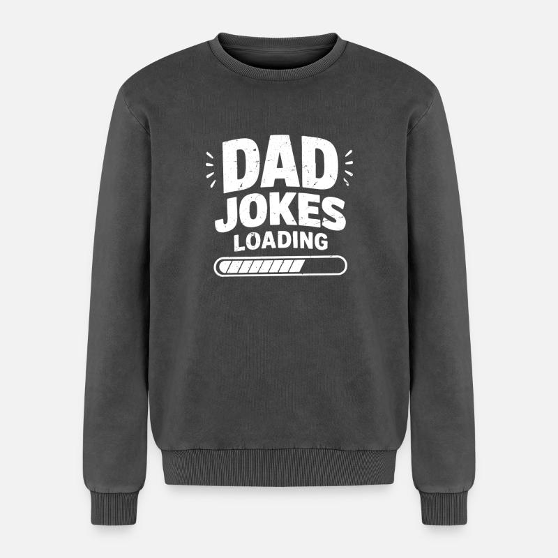 dad jokes loading - Relaxed Unisex Premium Acid Washed Sweatshirt - acid washed black