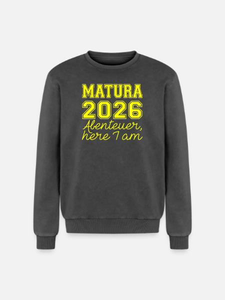 Matura 2026 Spruch - Relaxed Unisex Premium Acid Washed Sweatshirt - acid washed black