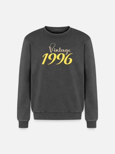 T-Shirt 30 Ans 1996 Design Minimal - Sweatshirt unisexe Premium acid-wash en coton - noir délavé acide