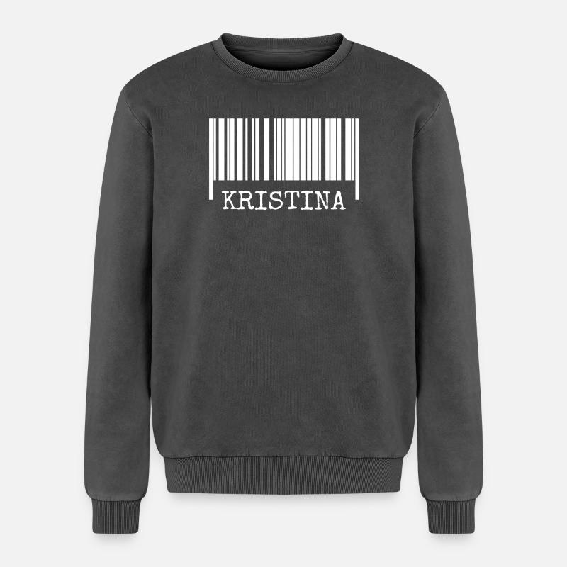 Strichcode Kristina - Relaxed Unisex Premium Acid-Washed Sweatshirt - Schwarz Acid Wash