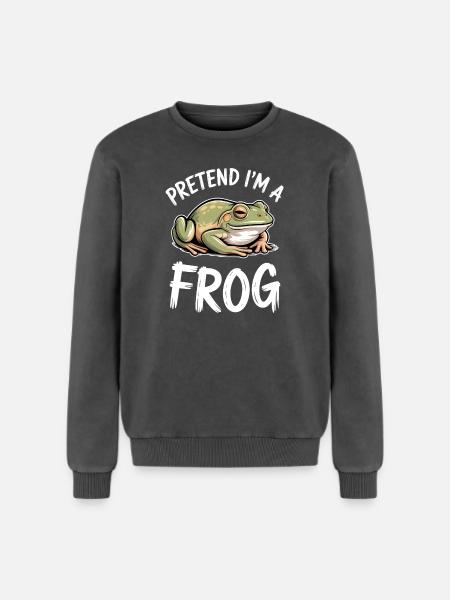 Frog Sayings Frogs Funny Frog Gift - Relaxed Unisex Premium Acid Washed Sweatshirt - acid washed black