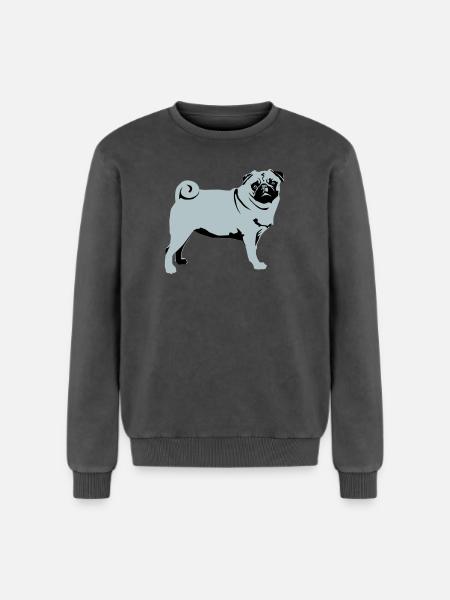 Carlin - Sweatshirt unisexe Premium acid-wash en coton - noir délavé acide