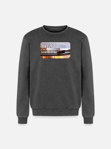 The needle that changed my life - Relaxed Unisex Premium Acid Washed Sweatshirt - acid washed black