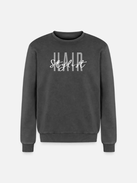 Coiffeur Coiffeur - Salon professionnel - Sweatshirt unisexe Premium acid-wash en coton - noir délavé acide