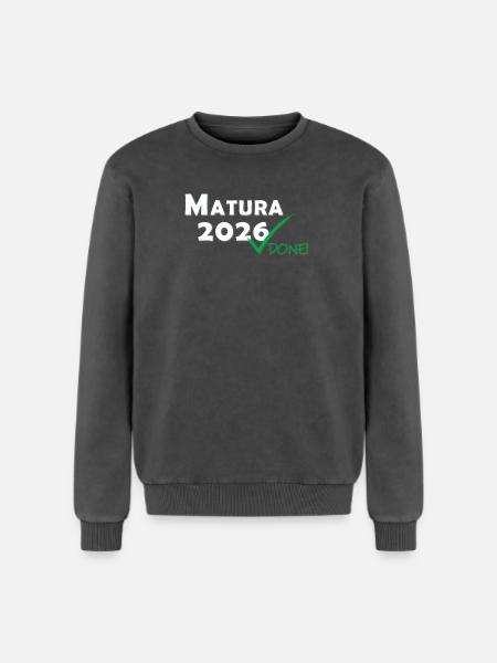 Matura 2026 Done - Relaxed Unisex Premium Acid-Washed Sweatshirt - Schwarz Acid Wash