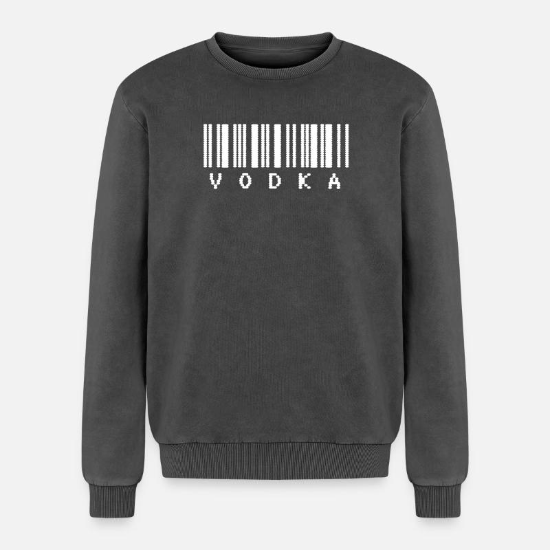 Vodka Barcode Typografie - Relaxed Unisex Premium Acid-Washed Sweatshirt - Schwarz Acid Wash