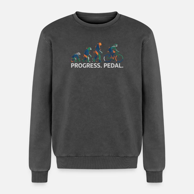 Progress Pedal Evolution - Relaxed Unisex Premium Acid Washed Sweatshirt - acid washed black