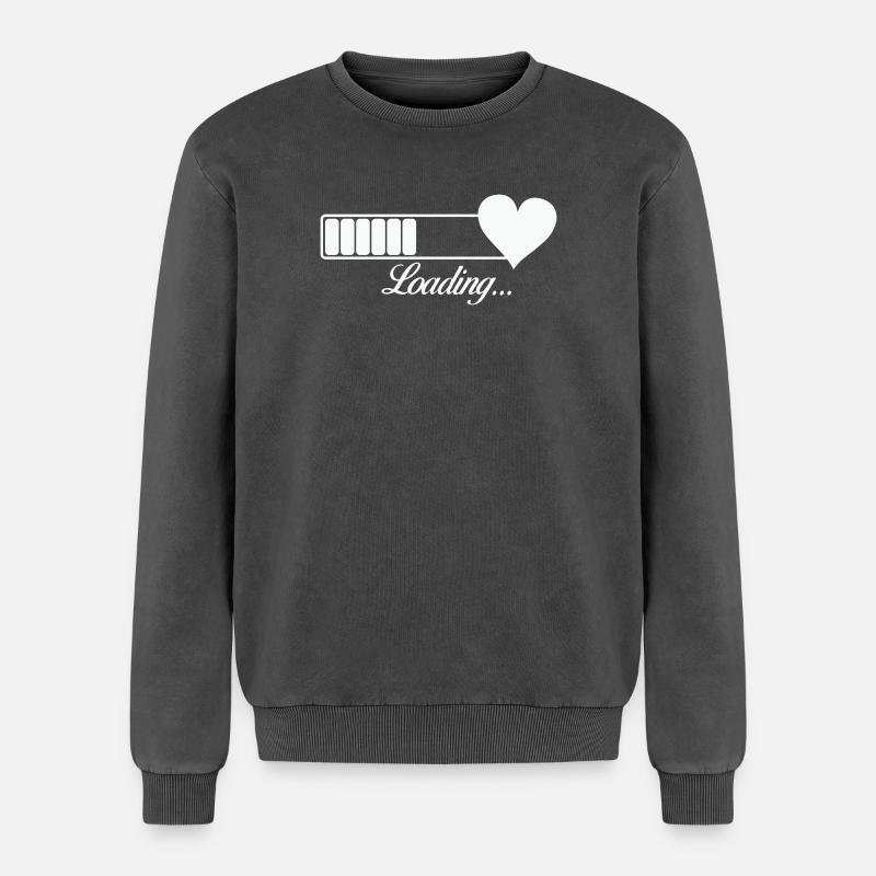 Heart-Loading Progress - Relaxed Unisex Premium Acid Washed Sweatshirt - acid washed black