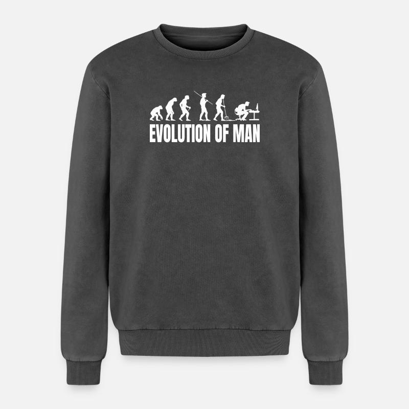 Evolution of Programmer IT Computer Coder - Relaxed Unisex Premium Acid Washed Sweatshirt - acid washed black