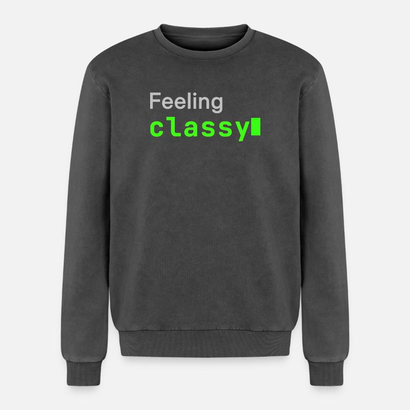 Feeling classy | Developer mood - Relaxed Unisex Premium Acid Washed Sweatshirt - acid washed black