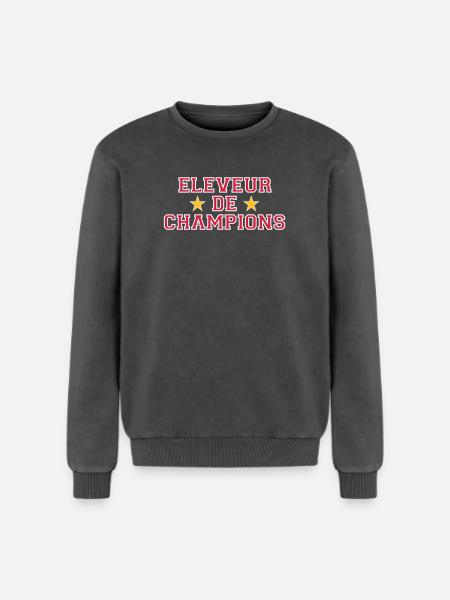 Eleveur de Champions - Sweatshirt unisexe Premium acid-wash en coton - noir délavé acide