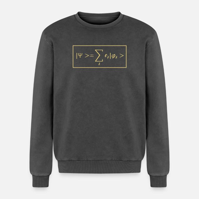 Quantum Physics Quantum Physics Quantum Leap - Relaxed Unisex Premium Acid Washed Sweatshirt - acid washed black