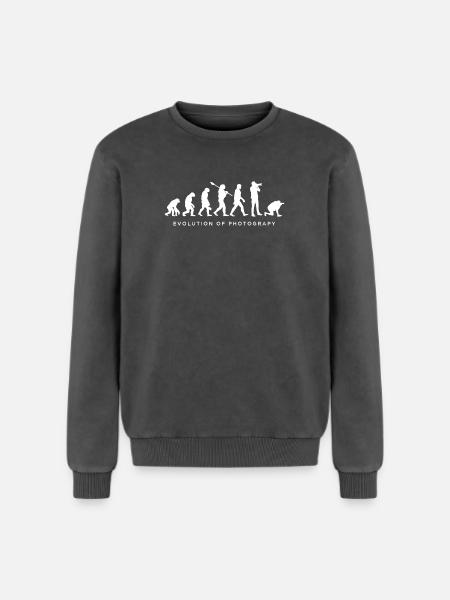 Evolution of photography 3 - Relaxed Unisex Premium Acid Washed Sweatshirt - acid washed black