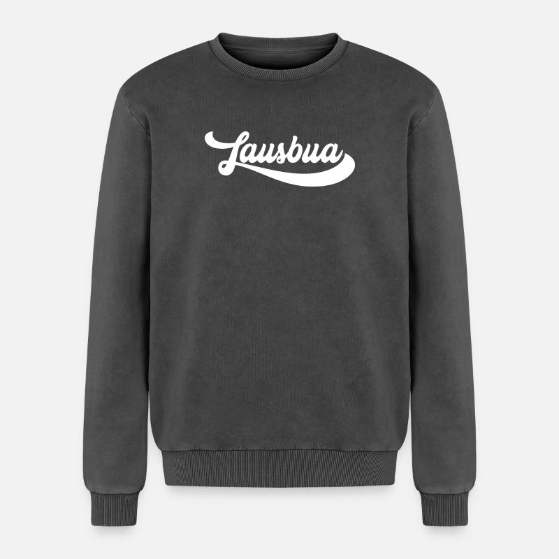 Lawsbua Script Emblem - Relaxed Unisex Premium Acid-Washed Sweatshirt - Schwarz Acid Wash