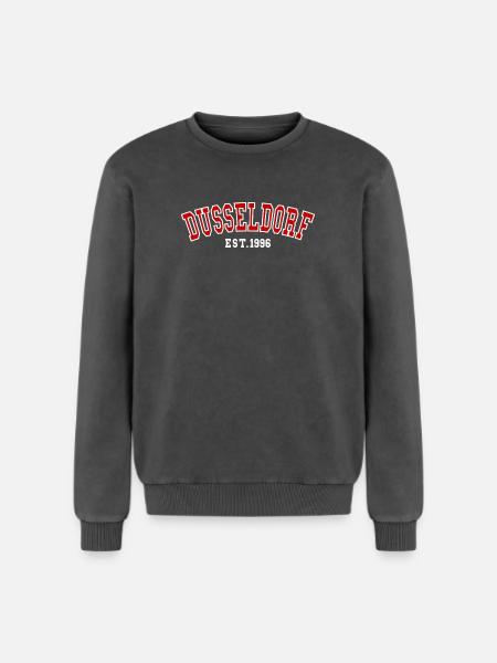 Dusseldorf Est. 1996 - Relaxed Unisex Premium Acid Washed Sweatshirt - acid washed black