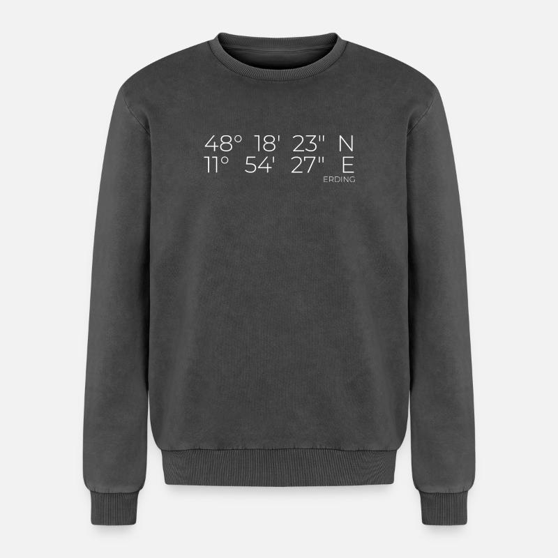 Coordinates Erding - Relaxed Unisex Premium Acid Washed Sweatshirt - acid washed black