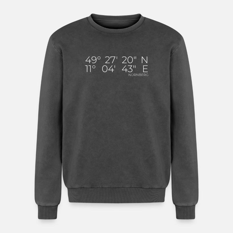 Coordinates Nuremberg - Relaxed Unisex Premium Acid Washed Sweatshirt - acid washed black