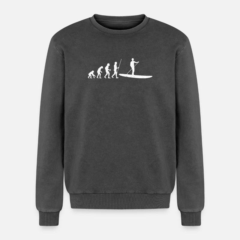 Évolution SUP - Sweatshirt unisexe Premium acid-wash en coton - noir délavé acide