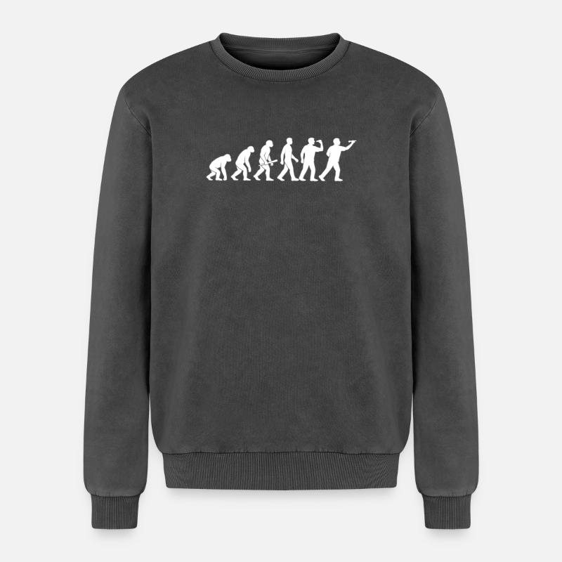 Evolution of technology - Relaxed Unisex Premium Acid Washed Sweatshirt - acid washed black