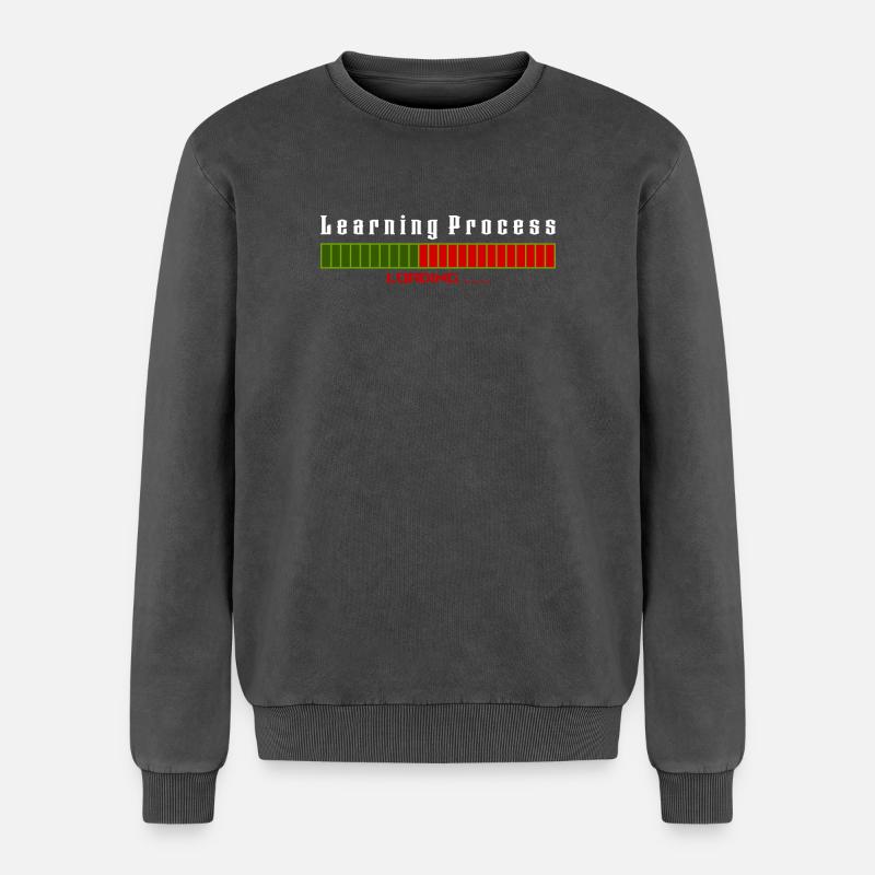 Learning Process Loading black shirt - Relaxed Unisex Premium Acid-Washed Sweatshirt - Schwarz Acid Wash