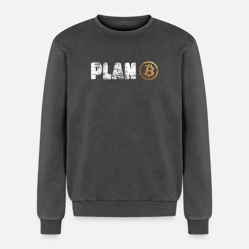 Plan Bitcoin Plan B - Relaxed Unisex Premium Acid Washed Sweatshirt - acid washed black