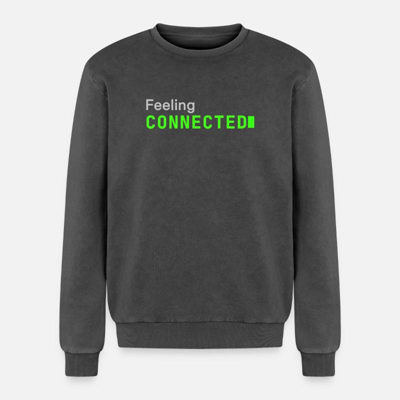 Feeling connected | Developer mood - Relaxed Unisex Premium Acid Washed Sweatshirt - acid washed black